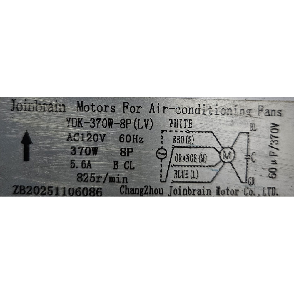 Motor Para Cooler Evaporador 18000 3 Velocidades Ydk-370w-8p (lv)
