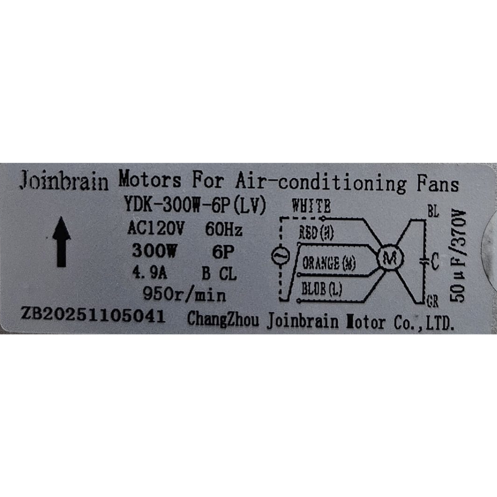 Motor Para Cooler Evaporador 12000 3 Velocidades Ydk-300w-6p(lv)