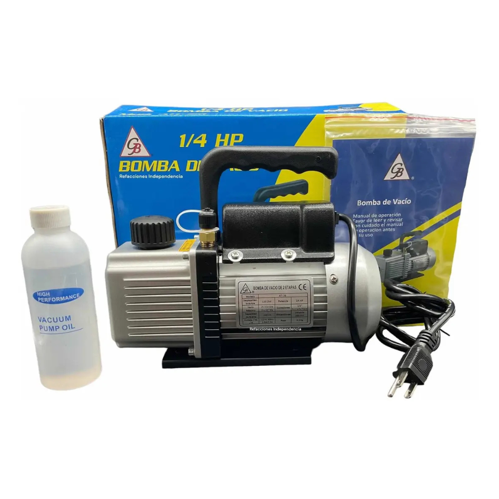 Bomba Vacío GB 1/4 HP 2 Etapas Paleta Refrigeración R600 R32 AIT-2B