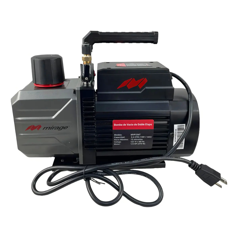 Bomba De Vacío 3.6 CFM Mirage Dos Etapas Potencia 1/2 Hp MVP236T
