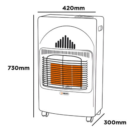 Calefactor Calentador A Gas Lp Helios M3P Portatil 3 Niveles Negro