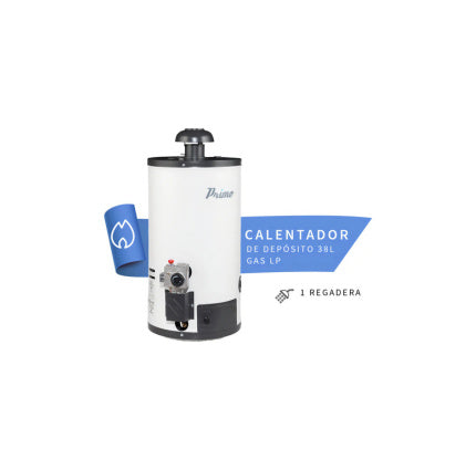 Calentador De Deposito Primo 38 L Gas LP Color Blanco
