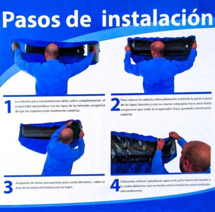 Cubierta Para Mantenimiento De Minisplit 2 A 3 Ton Azul