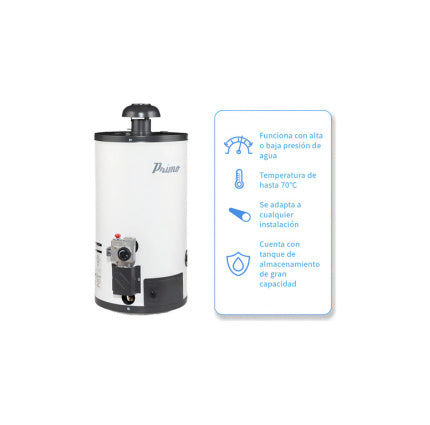 Calentador De Deposito Primo 38 L Gas LP Color Blanco