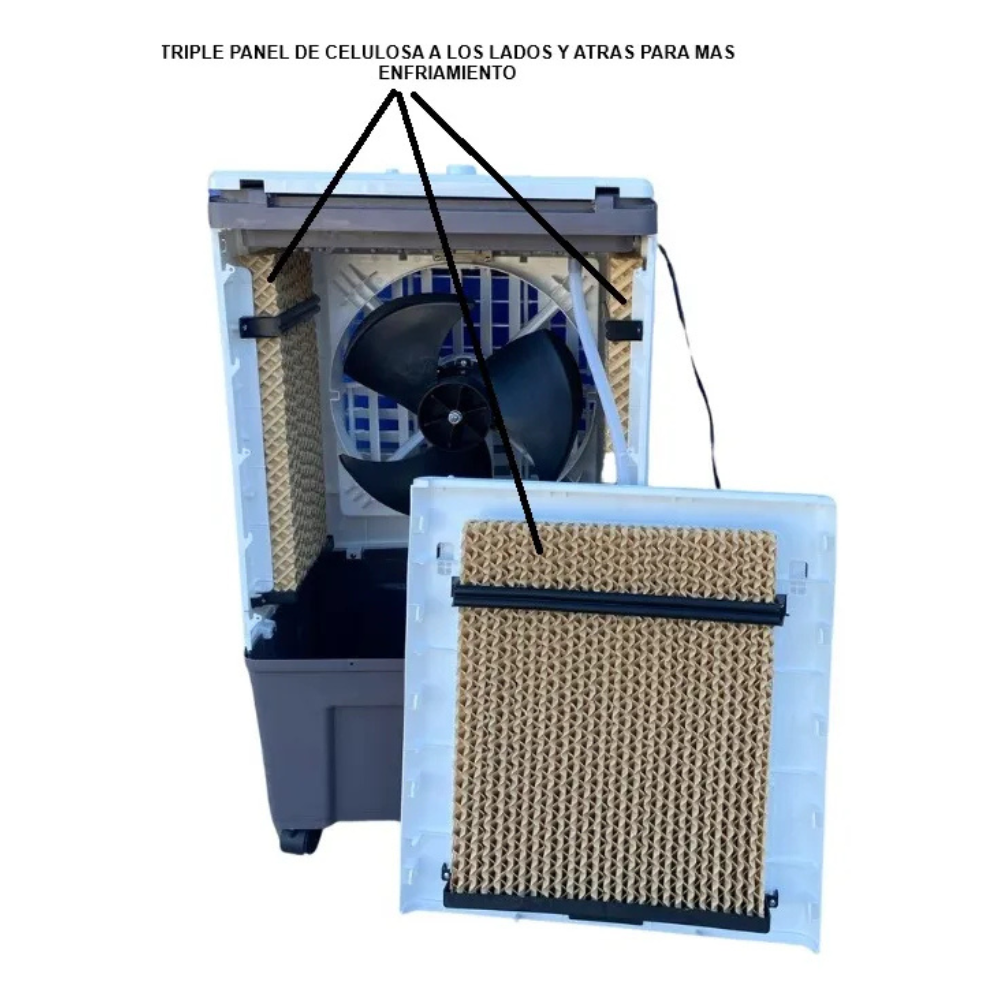 Cooler Enfriador Evaporativo 30L Practicool PTC1600E Blanco Con Control