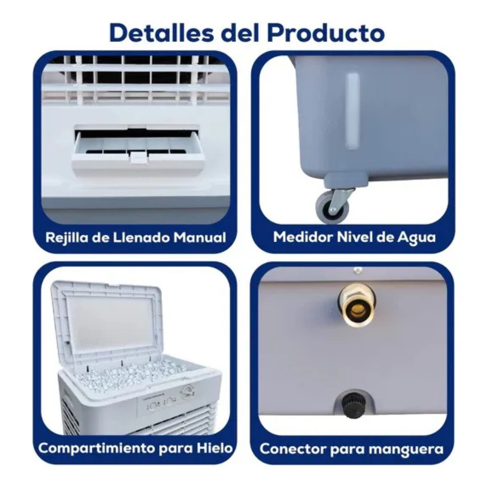 Cooler Enfriador Evaporativo Uso Rudo Practicool PTC3820 Blanco