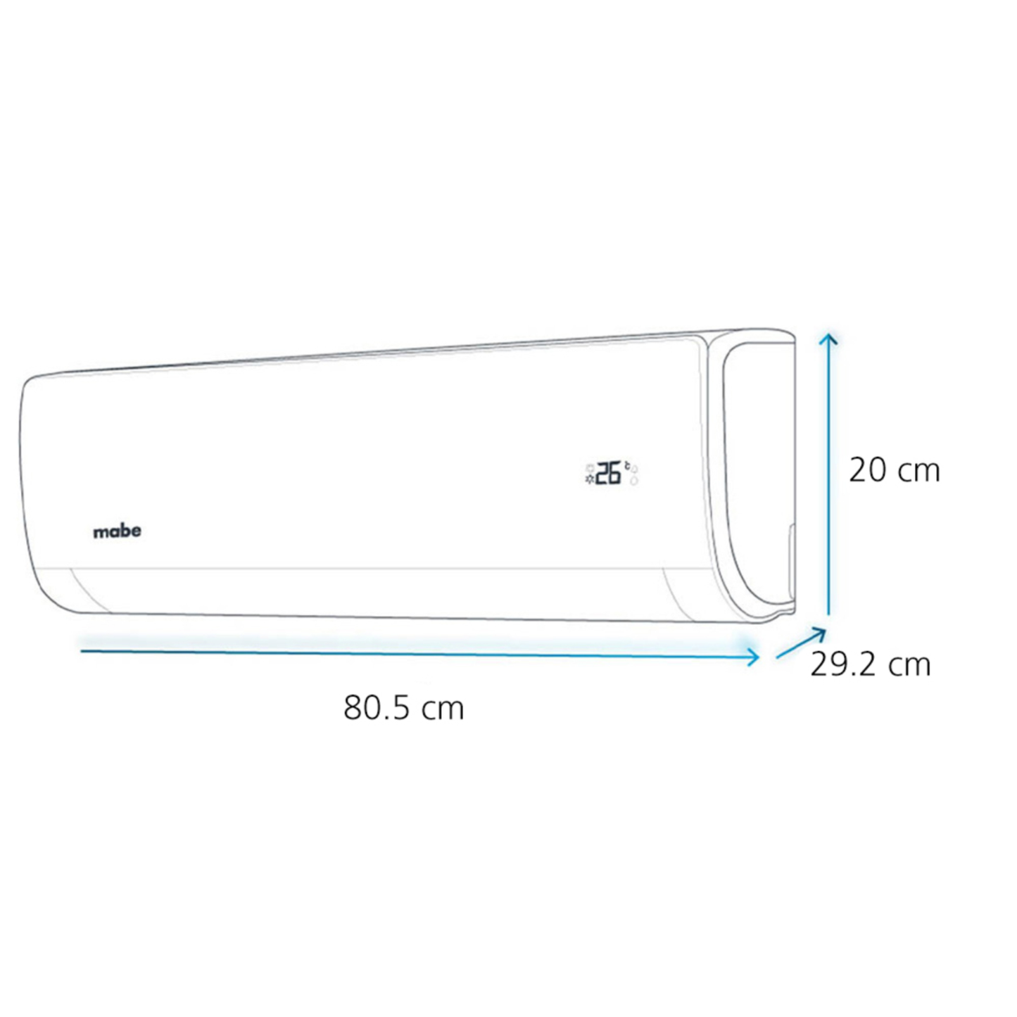 Mini Split Mabe Inverter Solo Frío 220V 1 Ton Gris