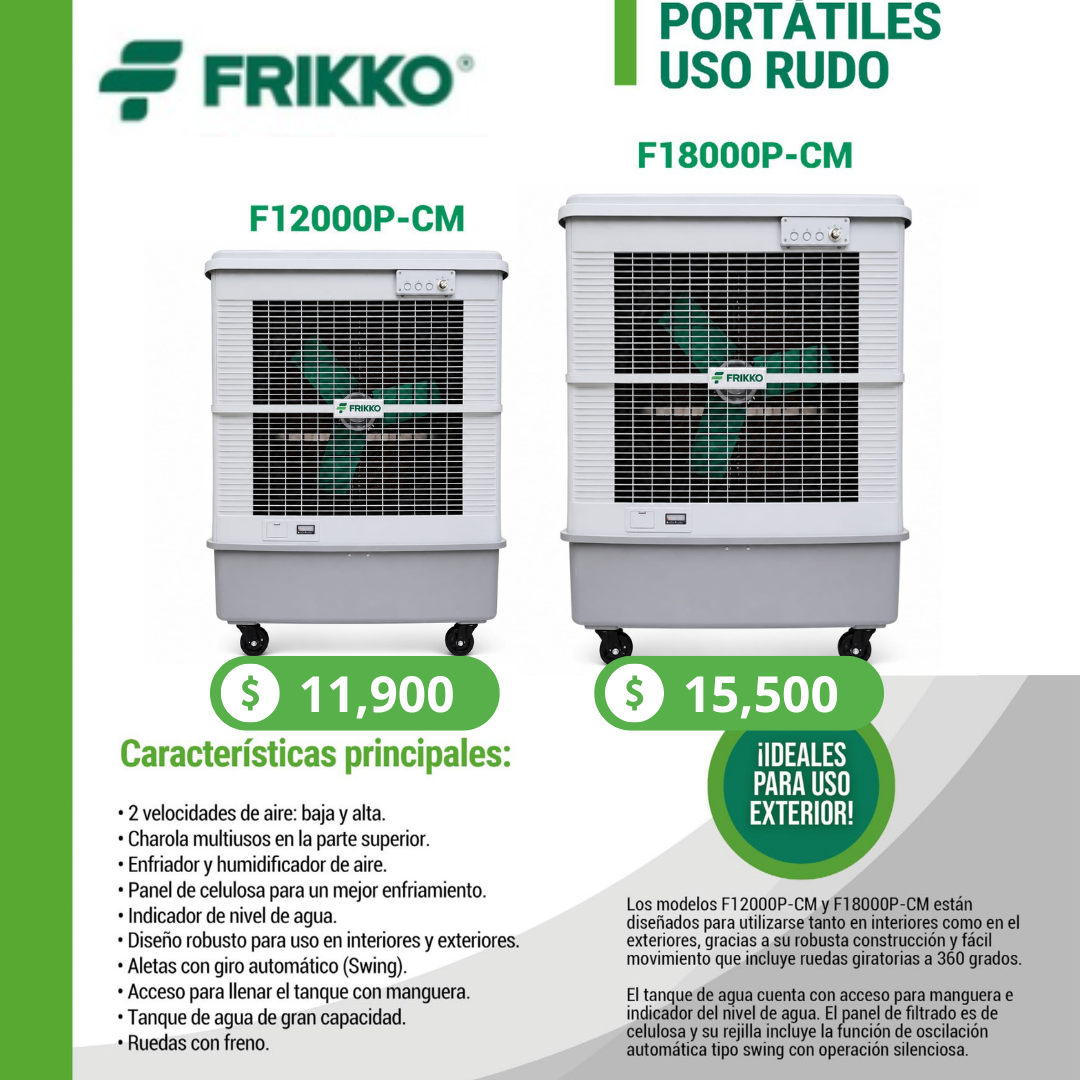 Cooler Evaporativo Portatil Uso Rudo Frikko F18000 160L