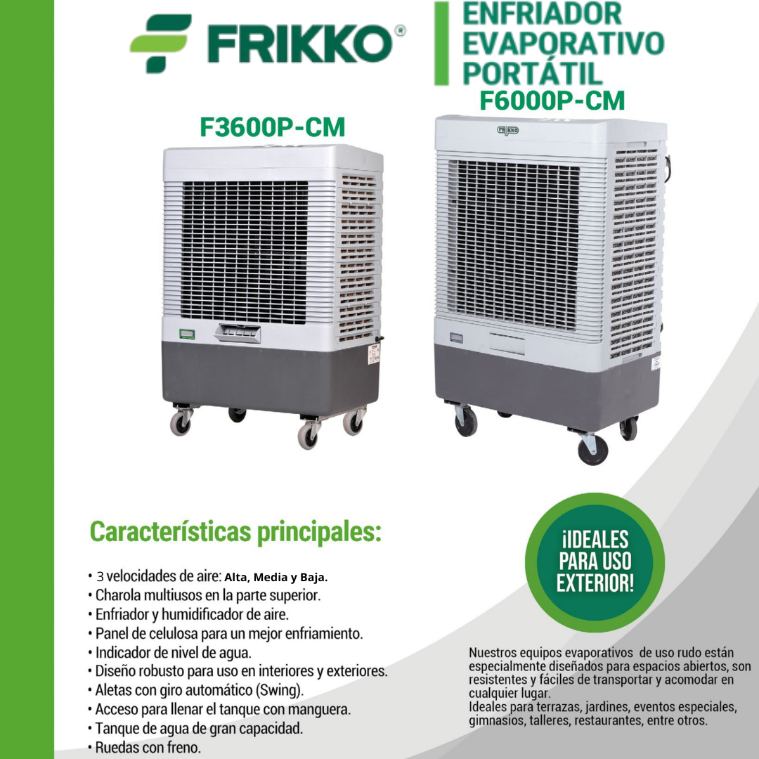 Cooler Enfriador Evaporativo Portátil Frikko F3600P-CM Color Gris