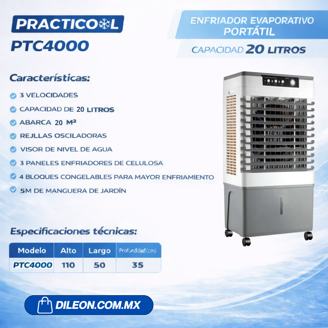 Enfriador Evaportativo Practicool PTC4000 Color Blanco